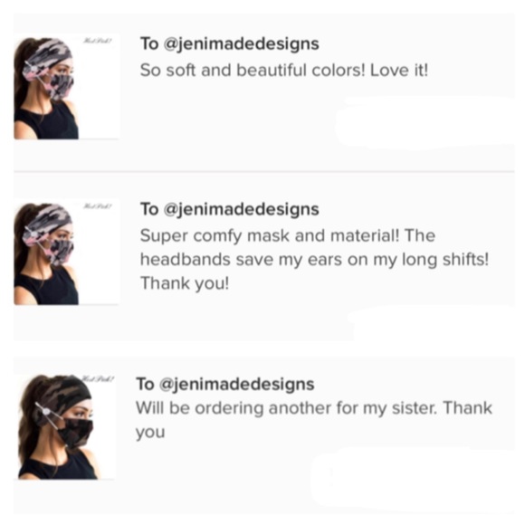 Brand New Face Mask & Headband Set Pink Camo - Picture 8 of 11